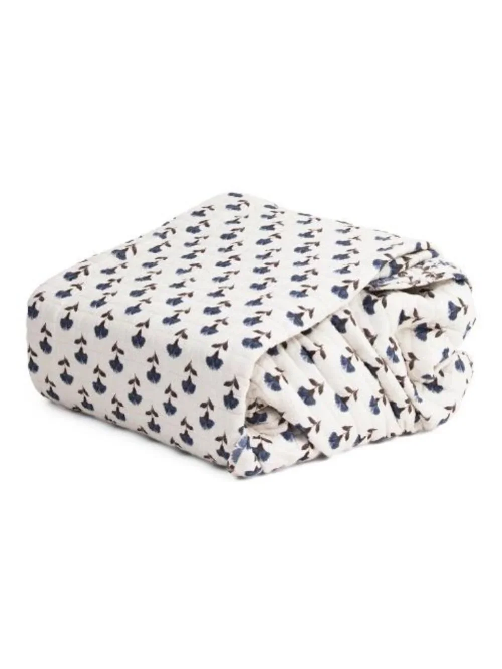 RACHEL ZOE Blue Floral Cotton Reversible Quilt Set